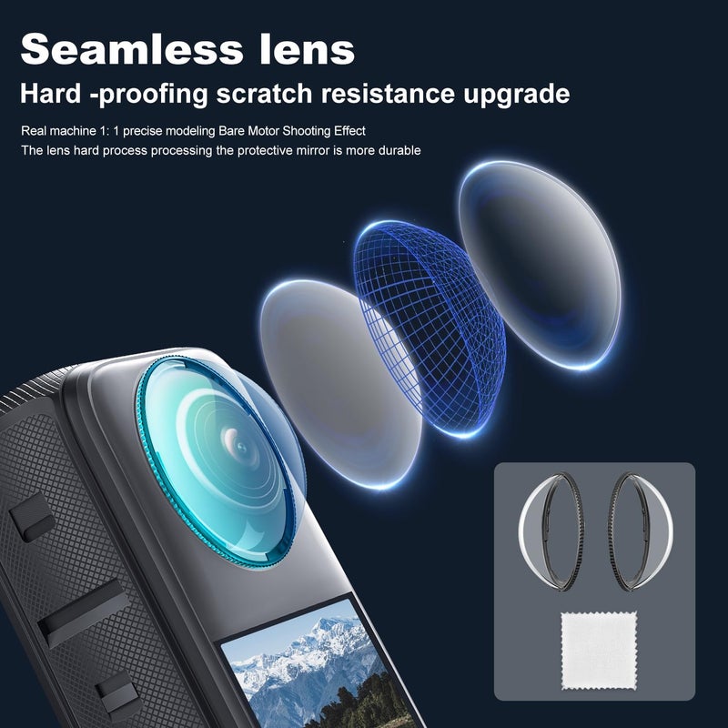 Vasgather Camera Accessory Kit for Insta 360 X4 - Lens Guards, Silicone Case, Camera Case,Screen Protectors (Black, Unisex) - Image 3